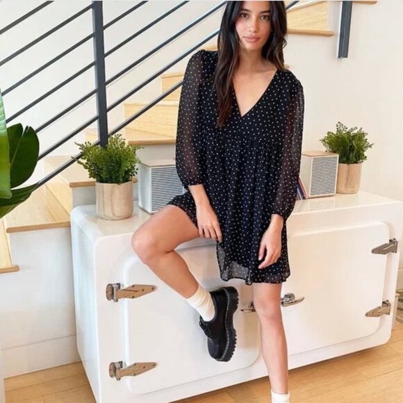 Aritzia Sunday Best Jinx Dress Babydoll Polka Dot Size Small - Picture 1 of 8